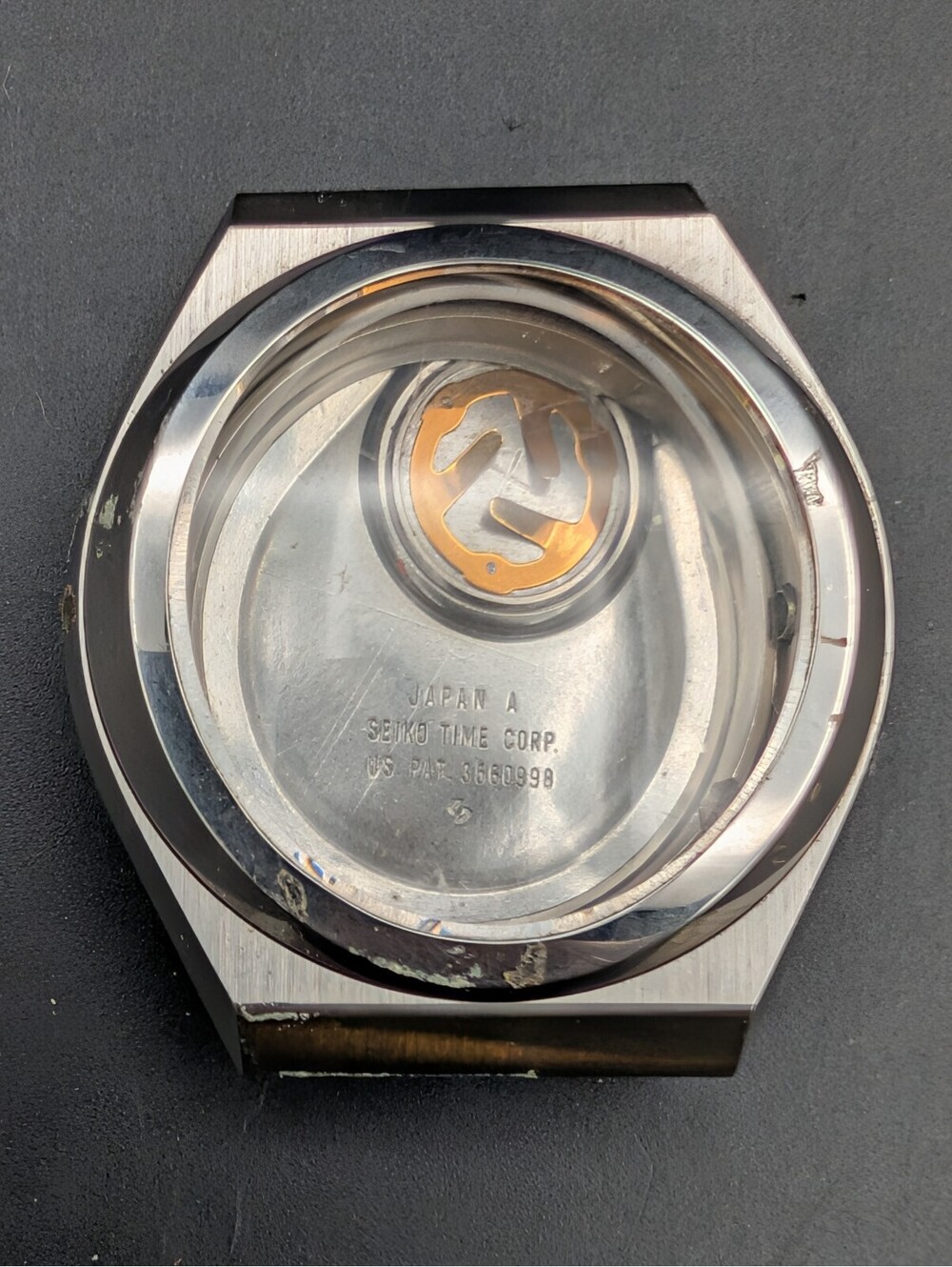 Vintage Seiko 0903-8029 Stainless Watch Case Shell Battery Glass Parts 1976